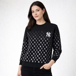 MLB New York Yankees Black Crewneck Sweatshirt Unisex Women’s M Relaxed Fit